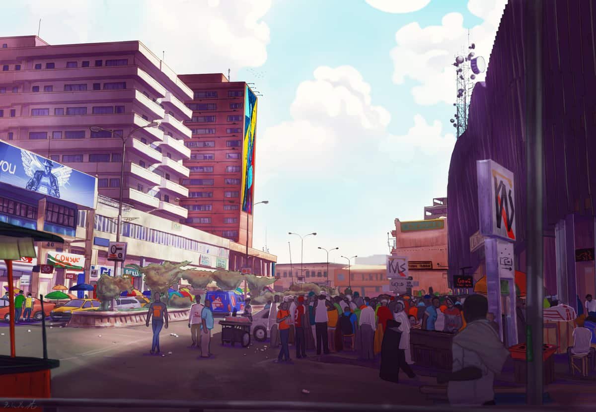 L'Avenue Kennedy à Yaoundé par Félix Fokoua