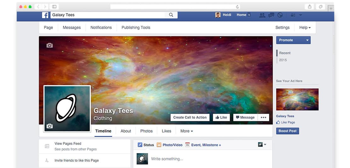 Galaxy Tee, page Facebook