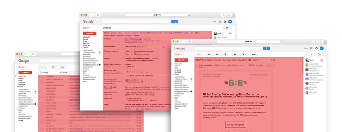 L’interface de Gmail ne change pas du tout (à l’exception du contenu).