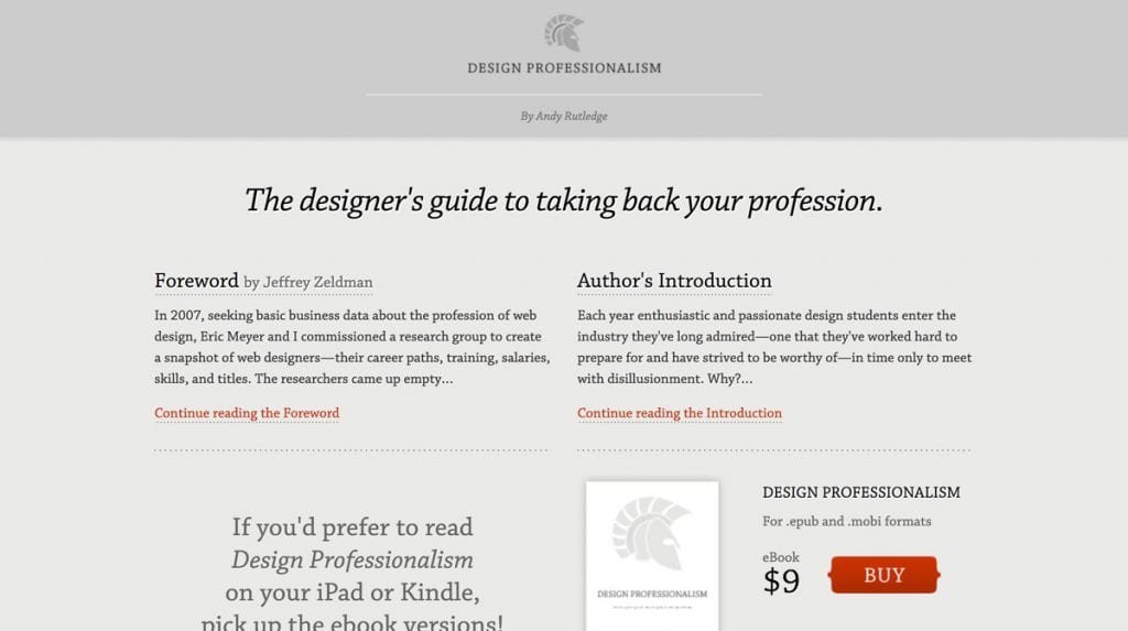 Livre "Design Professionalism" de Andy Rutledge
