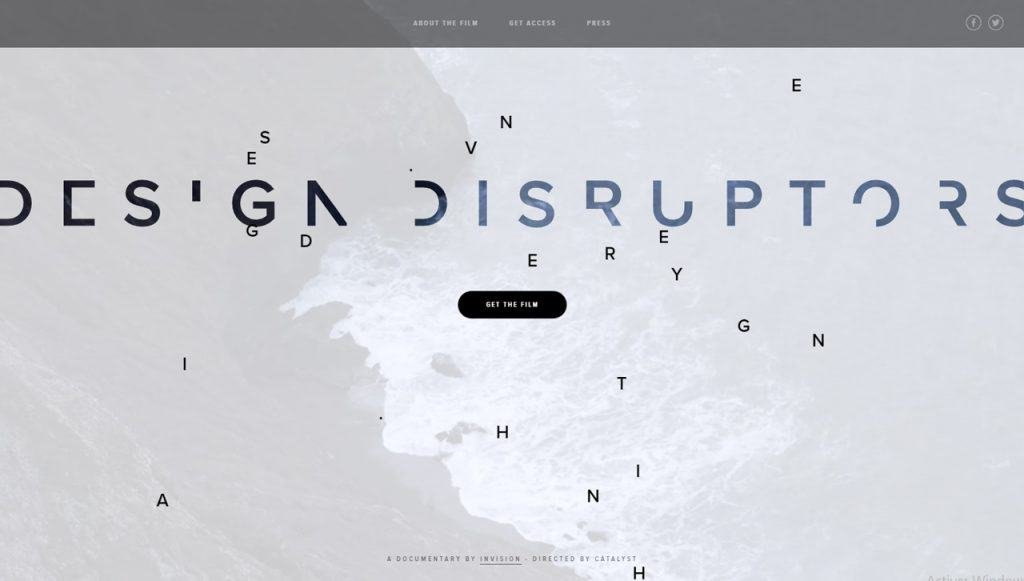 page d'accueil du documentaire Design Disruptors