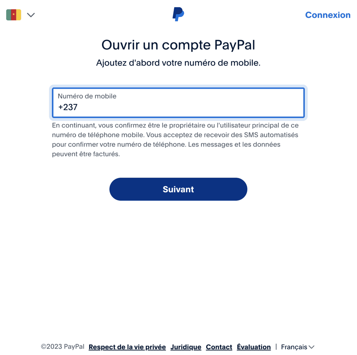 Créer votre compte PayPal au Cameroun