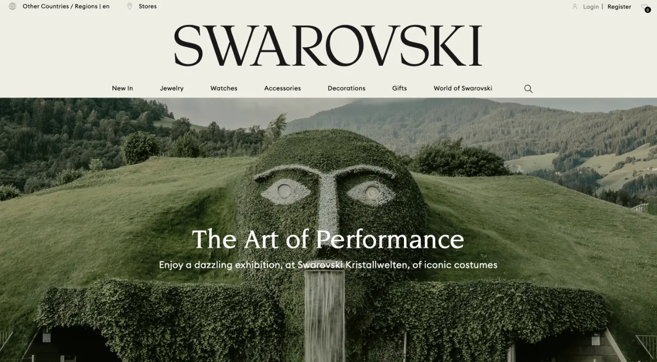 Fig. 37. Plateforme de communication d'entreprise Swarovski. Branding en ligne.